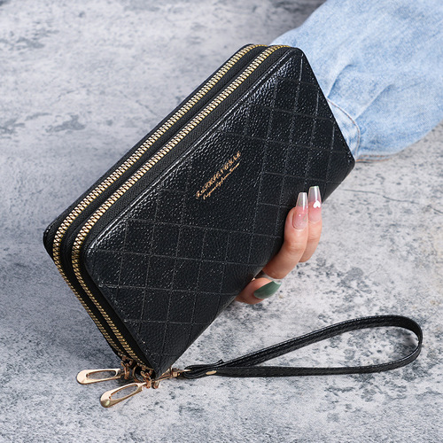  New Large Capacity Wallet Women's Long Student Clutch Double Zipper Korean Style Ladies Key Mobile Phone Bag