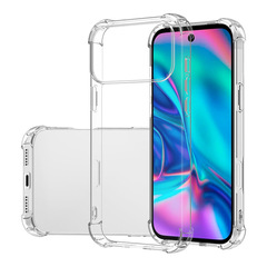 IPhone 17pro透明携帯ケース15 PROエアバッグ転倒防止保護カバーリンゴ14ソフトケースTPUを適用