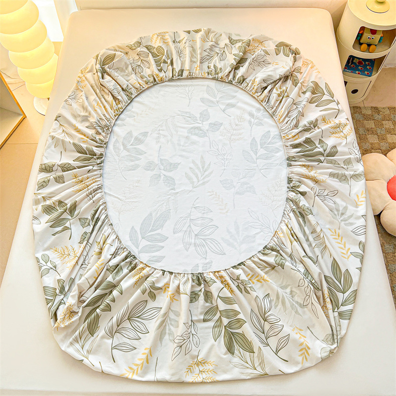 2025 primavera y verano nuevo producto sábana de algodón juego de tres piezas para estudiantes con funda de algodón estampada para adultos