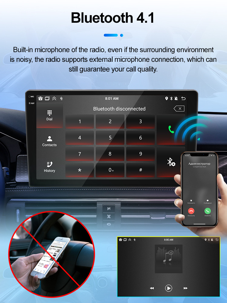Cross-Border Factory 7/9/ 10inch Universal Android Car Navigation Touch Screen Player with Carplay