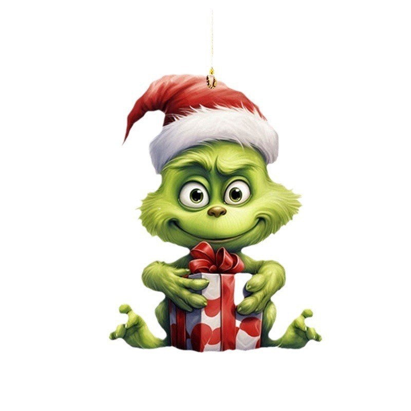 クロスボーダーグリンチベビーペンダントクリスマスホリデーデコレーションクリスマスツリーデコレーションペンダントアクリルフラット小さなペンダント|undefined