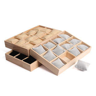 Solid Wood pillow plate watch bracelet bracelet storage display plate solid wood frame 12 pillow plate watch pallet