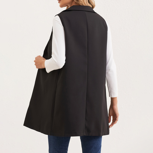 Women's European and American Fashion New Commuter Versatile Sleeveless Slim Fit Suit Jacket