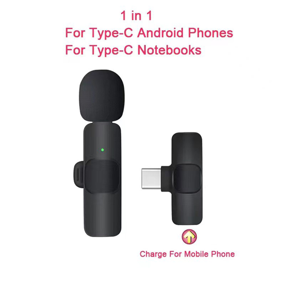 Clip de collar inalámbrico micrófono uno para dos teléfono móvil al aire libre micrófono vivo Bluetooth grabación radio reducción de ruido mini image 8