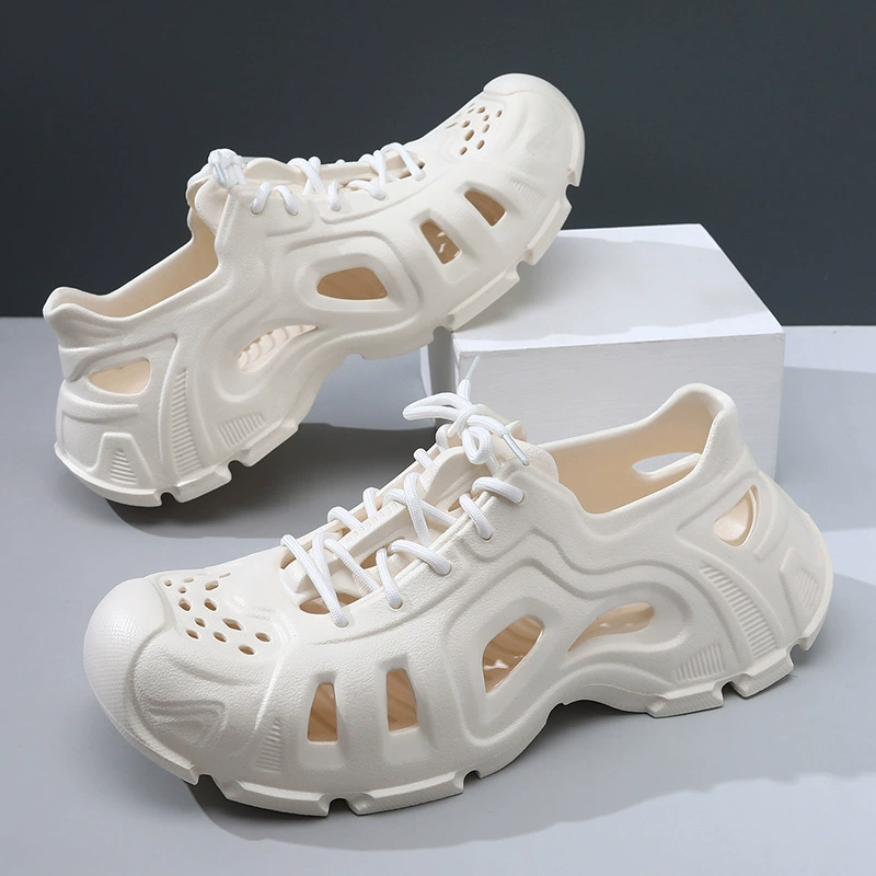 Обувь с дырками для мужчин летом носить толстую подошва износостойкая головка, чтобы перетаскивать EVA нескользкие и дышащие ноги, не вонючие пляжные тапочки