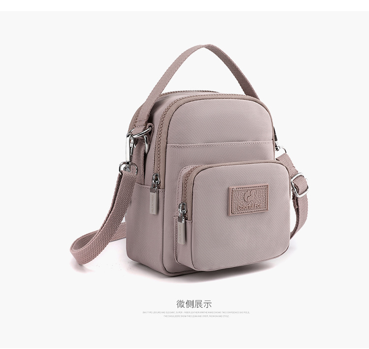 2025 New fashionable and trendy single-shoulder bag for women, outdoor casual, mobile phone key, coin purse, water-resistant nylon bag undefined