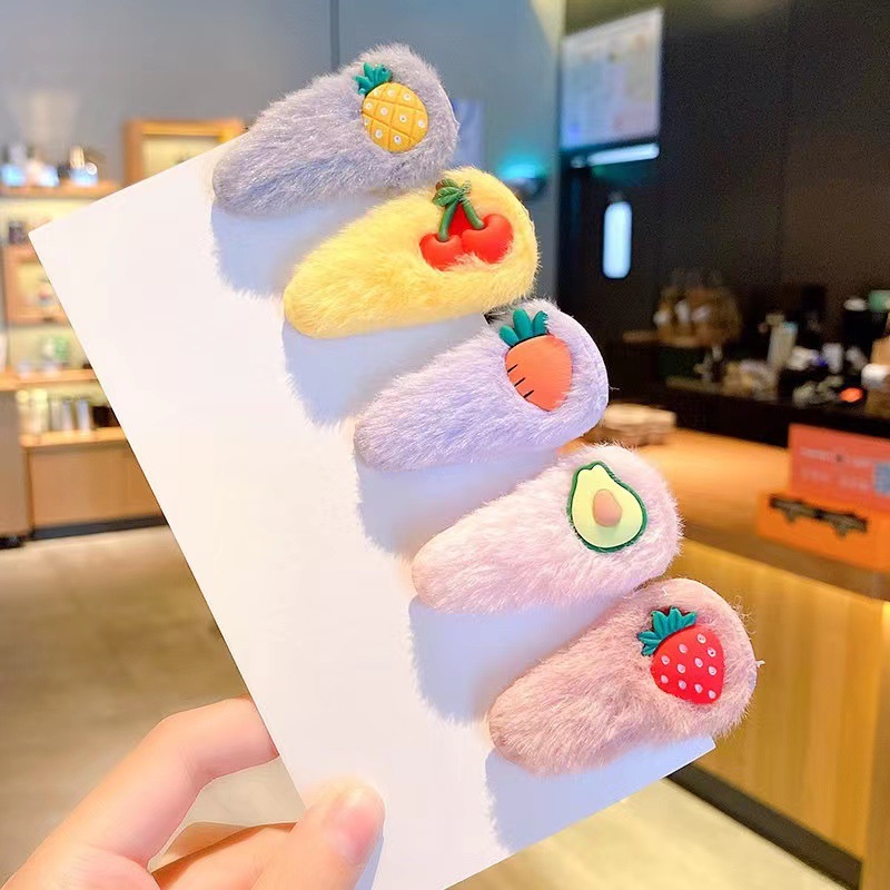 Otoño e Invierno de los niños de felpa horquilla accesorios para el cabello clip de bebé pelo roto BB clip lindo lana horquilla niña princesa accesorios para el cabello