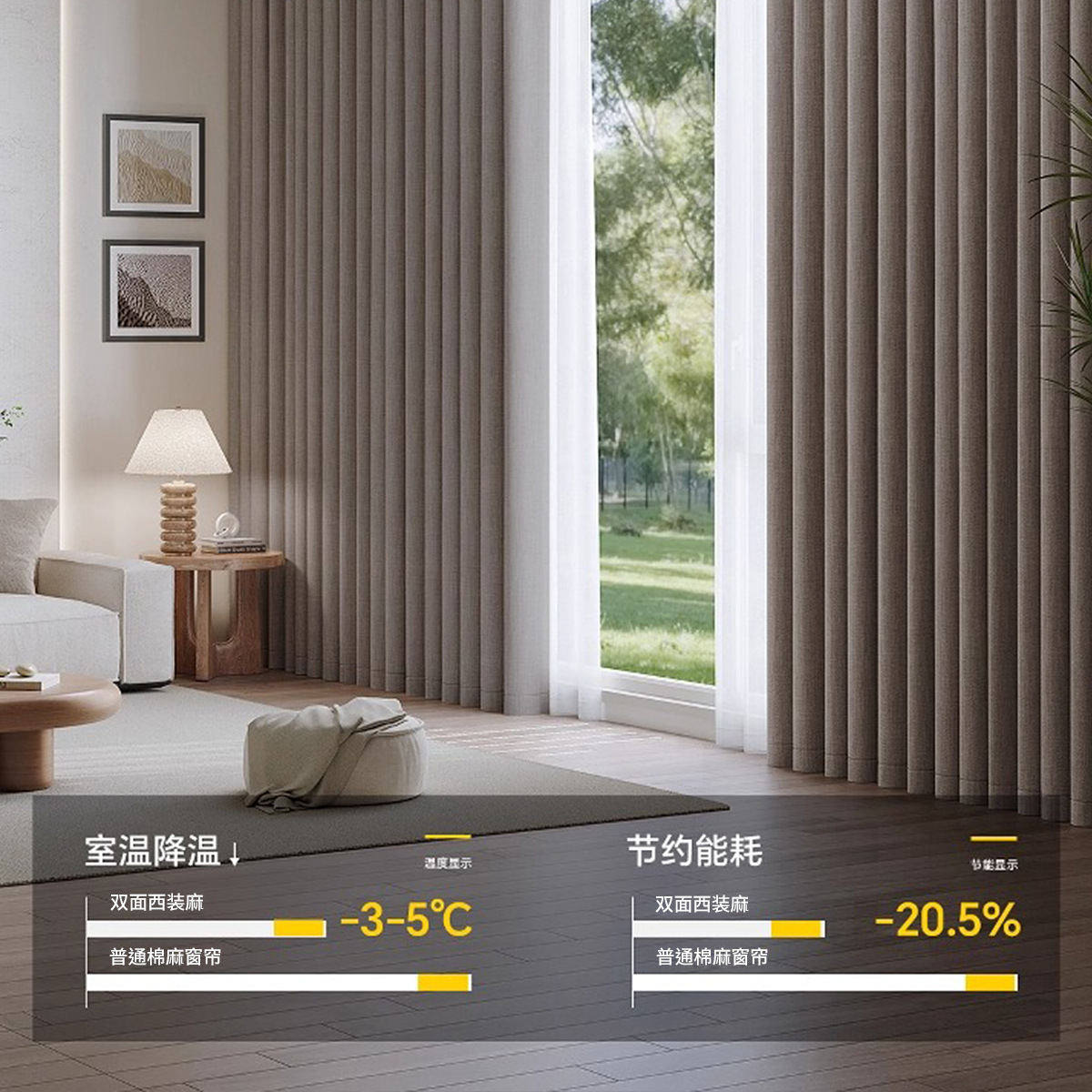Cortina de algodón y lino de doble color, cortina de sombra completa, cortina de sombra de gancho sin perforación, sala de estar, dormitorio, cortina de sombra de sol de alta calidad, producto terminado