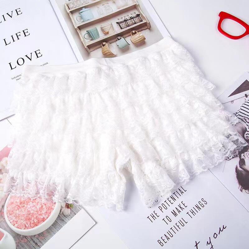 New Style Safety Pants Anti-light Women's Summer Lace Lace Insurance Multi-level Cake Shorts Wearing Outside Inside