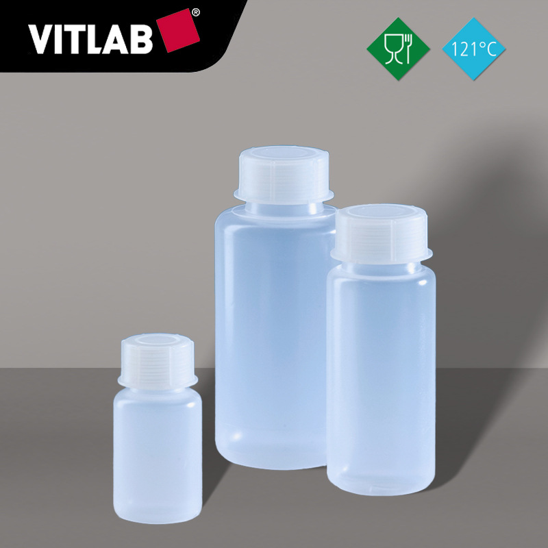 德国VITLAB广口瓶带旋盖PP材质试剂瓶耐化学腐蚀性可高温高压灭菌