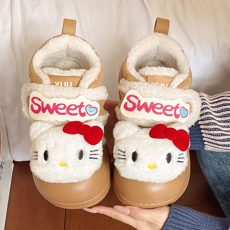 High-Looking and Cute Hello Kitty Cotton Shoes for Women to Wear Outside 2025 Winter New Thick-Soled Versatile Cotton Shoes for Women High-Looking and Cute Hello Kitty Cotton Shoes for Women to Wear Outside 2025 Winter New Thick-Soled Versatile Cotton Shoes for Women