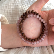 新中式猫眼石金丝檀木串珠古风精致百搭手饰复古清冷感双层手串