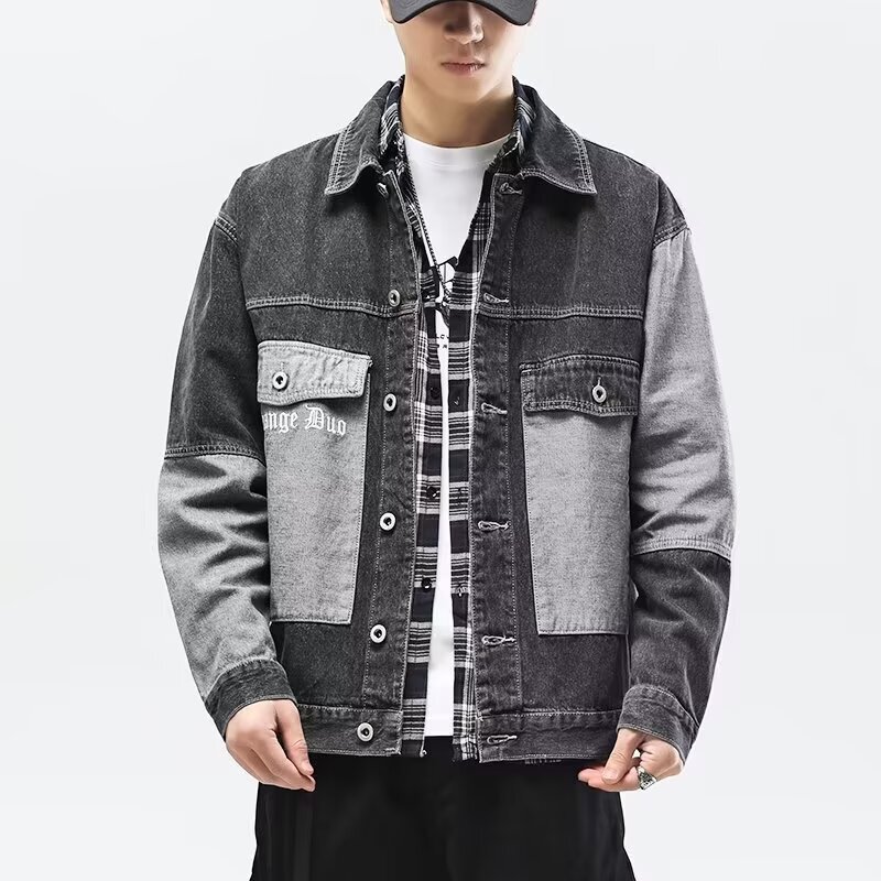 Men's Denim Jacket Spring and Autumn Style, Men's Spring Jacket, Trendy Casual Denim Clothing, Men's Fashion Top Men's Denim Jacket Spring and Autumn Style, Men's Spring Jacket, Trendy Casual Denim Clothing, Men's Fashion Top