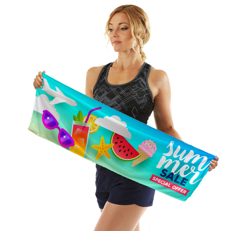 Amazon toalla fría absorción de sudor rápida secado helado toalla portátil de fitness toalla de hielo deportiva toalla de sudor más logo