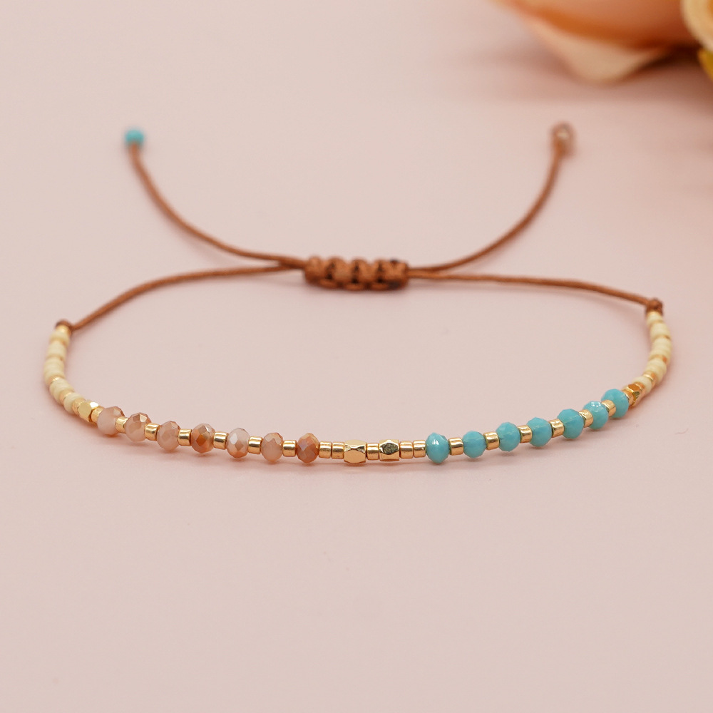 5g Weight Bracelets Classification 1 Piece Quantity Holiday, Daily Occasion Glass, glass, rope Material Round Pattern Couple Gender Beaded Design Simple Style, Classic Style Style Simple Style Classic Style Round Glass Glass Rope Wholesale Bracelets 9