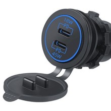 跨境电商热销新款双PD C口改装充电器插头18W -45W 汽车游艇适用