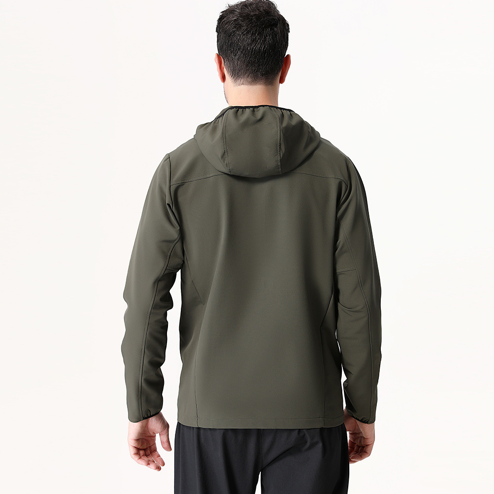 Dijia chaqueta deportiva al aire libre para hombre rápido seco transpirable correr con cremallera con sombrero ropa casual chaqueta de mangas largas abrigo transfronterizo