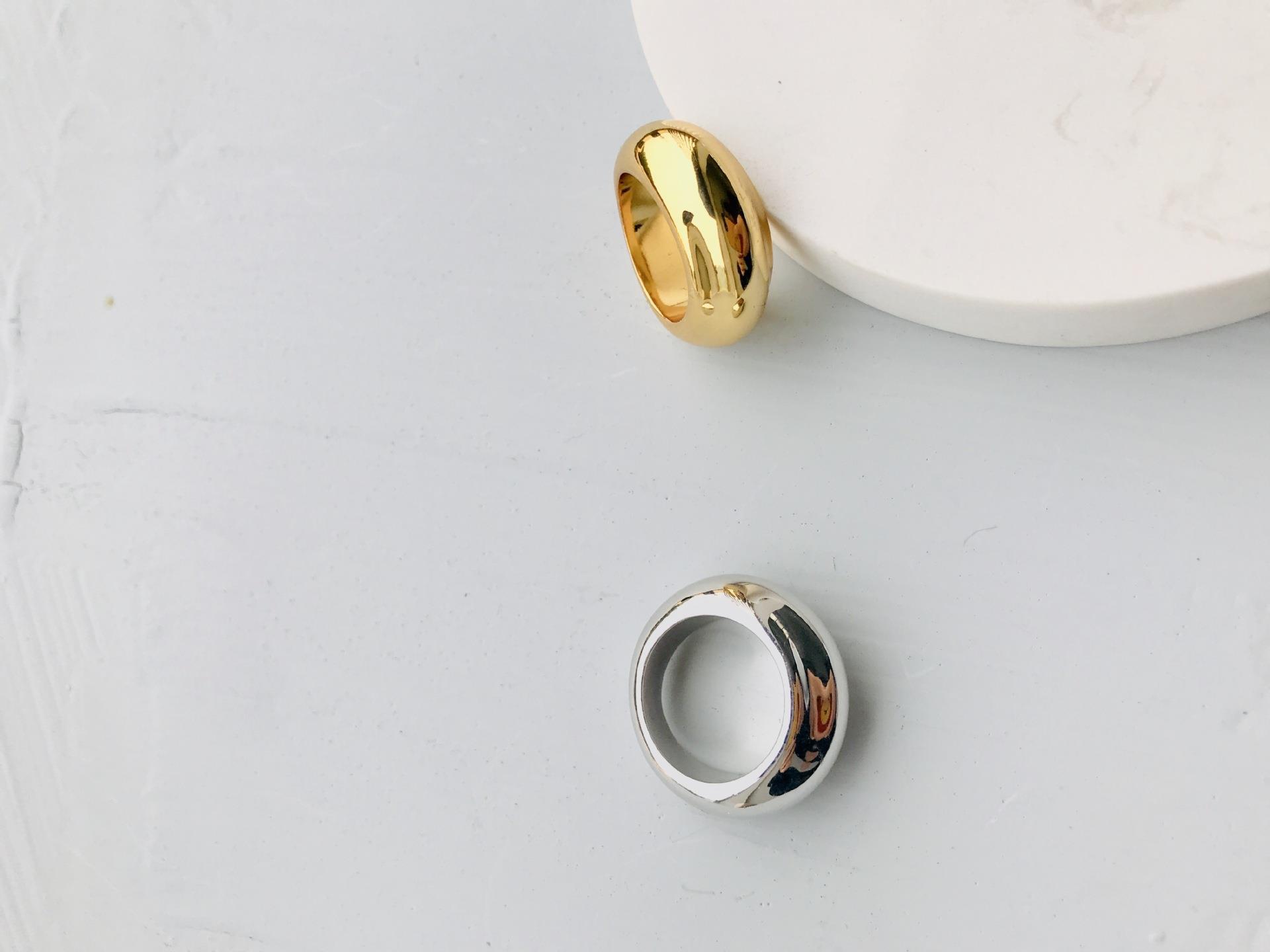 Fashion Solid Color Copper Plating Rings 1 Piece