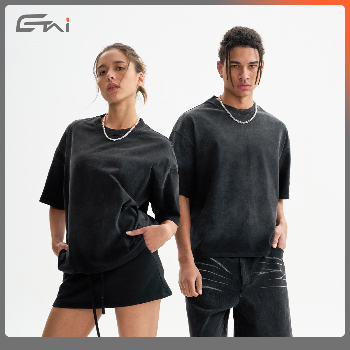 ETAI Hombre| Marca de tendencia transfronteriza pesada boxy camiseta de manga corta para hombres pulverizada gran tamaño corto ancho hombre algodón de manga corta image 3