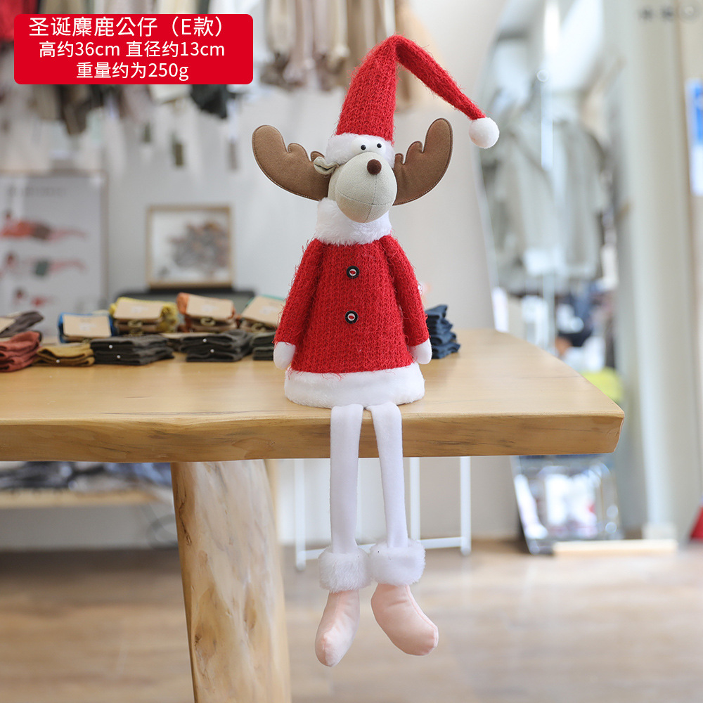 Transfronterizo luminoso Rudolf adornos de Navidad estilo europeo simple muñeca de tela Santa Claus/muñeco de nieve