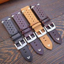 头层牛皮表带手工复古高档表链20 22mm快拆适配华为智能手表现货