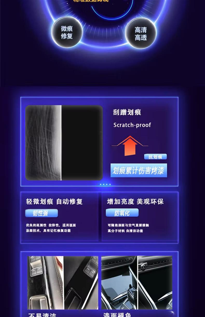 Suitable for 21-25 Volkswagen Tuyue/Tanyue Interior Film Navigation Screen Tempered Film Central Control Film Modification Decoration