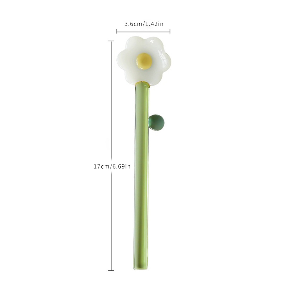 Cucharas de flores creativas de color cucharas de vidrio transparente cucharas lindas flores de helado cucharas de postre barra de café