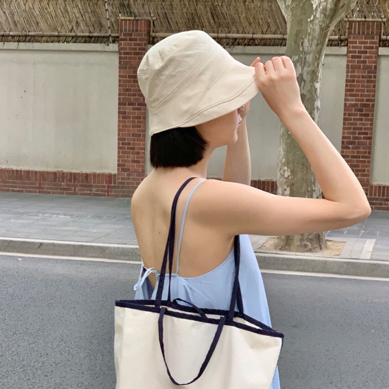 帽檐帽子女韩版潮遮阳大渔夫帽女夏日本网红太阳款防晒帽防紫外线