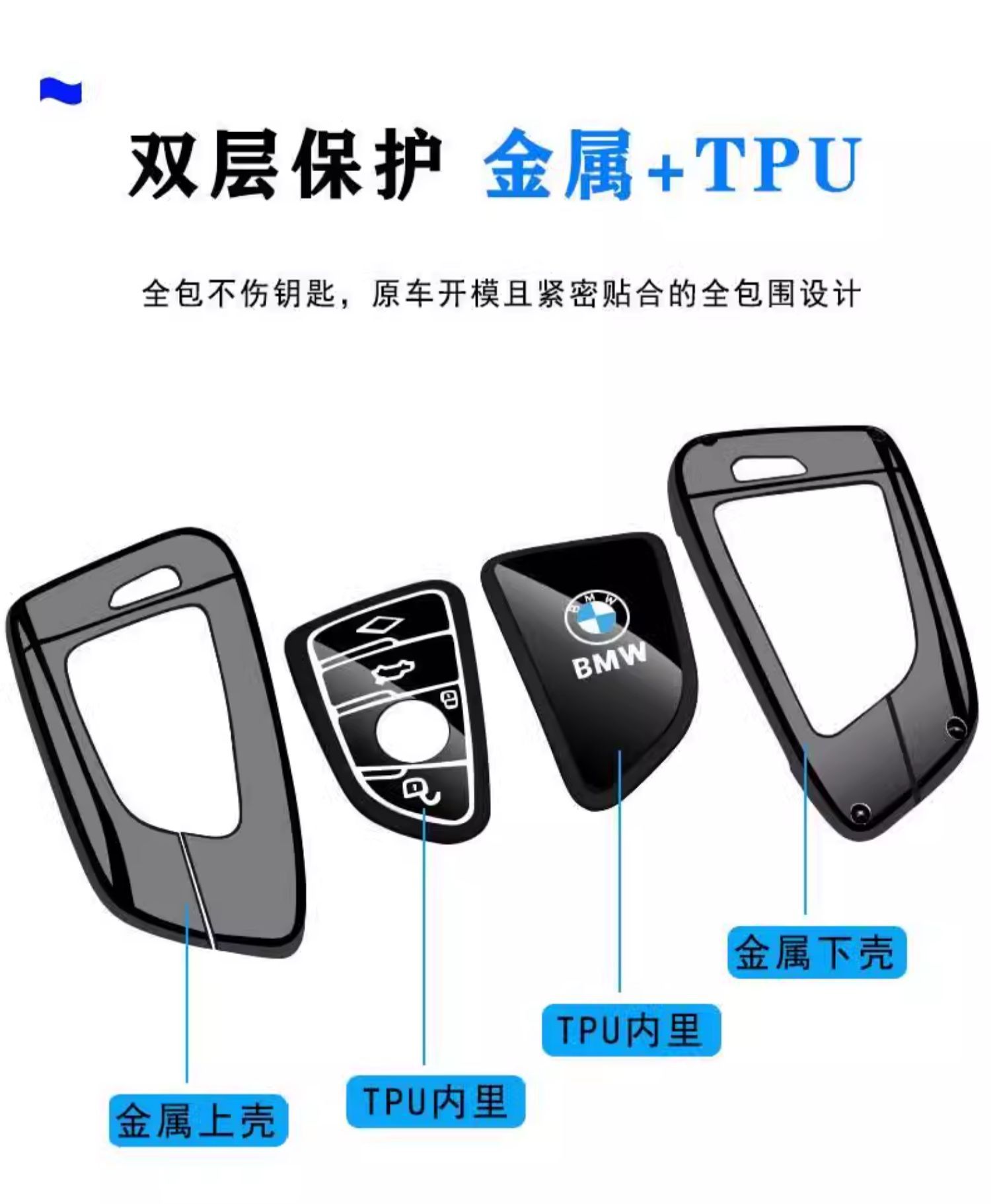 Suitable for Bmw Key Cover 2/3 New 5/6/8/7 Series I3I5X1X3X5X6X7Ix Shell M235L Car Bag Buckle Ix3