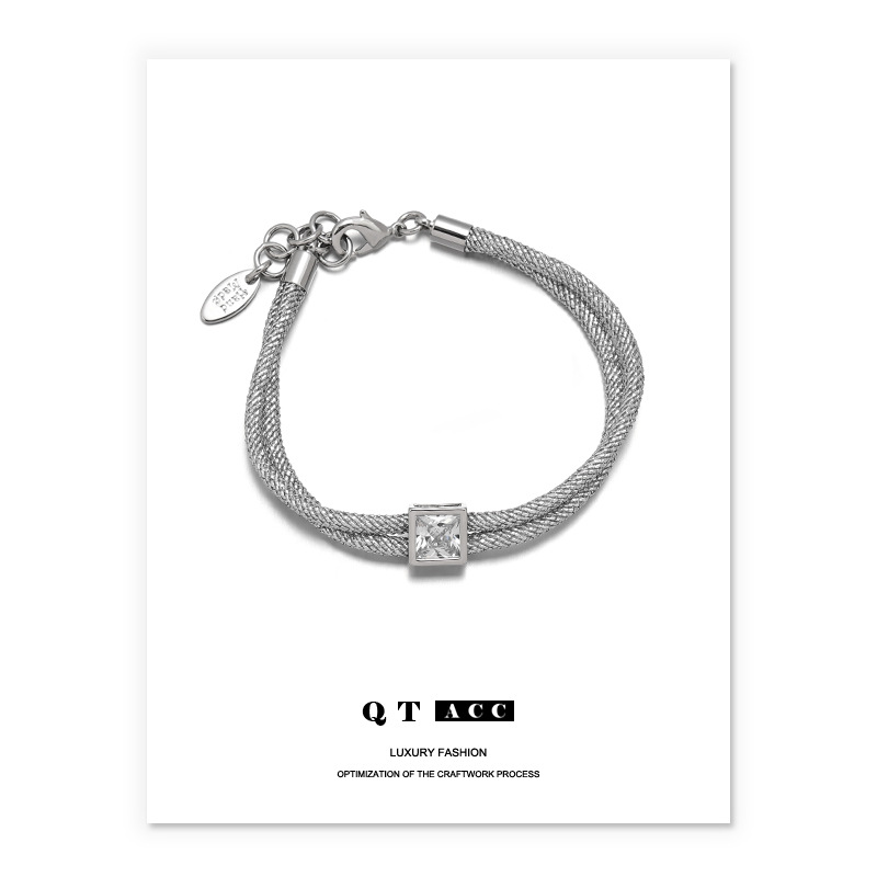 Latón chapado 18K oro real pasarela europea y americana temperamento de moda encantador ZIRCON oro cuerda collar pulsera 2023 nuevo image 11