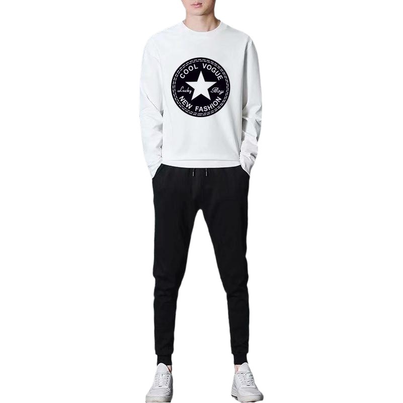 Traje casual delgado para hombre, estilo coreano, primavera y otoño, top de manga larga con estampado personalizado, nuevo estilo 2025