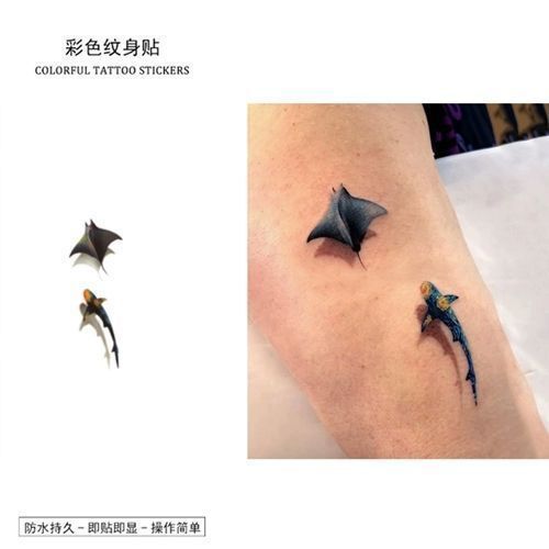 Shark Tattoo Sticker Ins High-Value Arm Wrist Realistic Hand-Painted Pure Desire Sweet Cool Sexy Waterproof Sticker