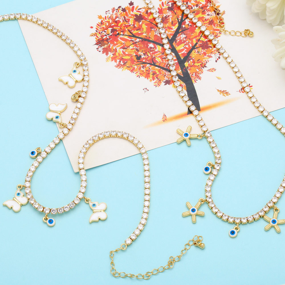 Fashion Butterfly Elephant Copper Pendant Necklace Inlay Zircon Copper Necklaces