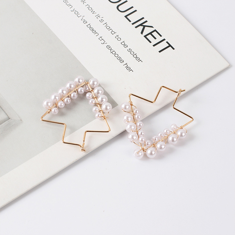 3g Weight Earrings Classification Wedding, Travel Occasion Women'S Gender Gold Color Fashion Geometric Arrow Tassel Pearl Earrings 1