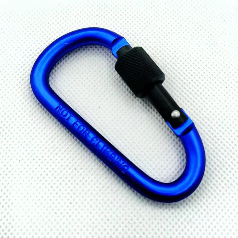 Venta directa de fábrica negrita No. 8 con gancho de bloqueo mosquetón en forma de D rápido colgante tuerca hebilla colgante hebilla de aleación de aluminio