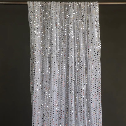 婚庆纱背景 网纱布吊片 闪片演出服装饰布料 9mm亮片布料