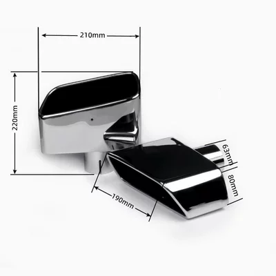 and right sides, Exhaust pipe - 02-50448square-polished-single-piece-price
