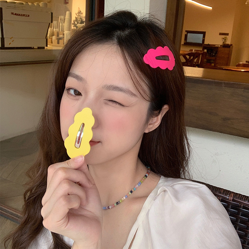 大号波浪发夹糖果色云朵刘海碎发夹甜美不伤发新款韩版女磨砂bb夹-阿里巴巴