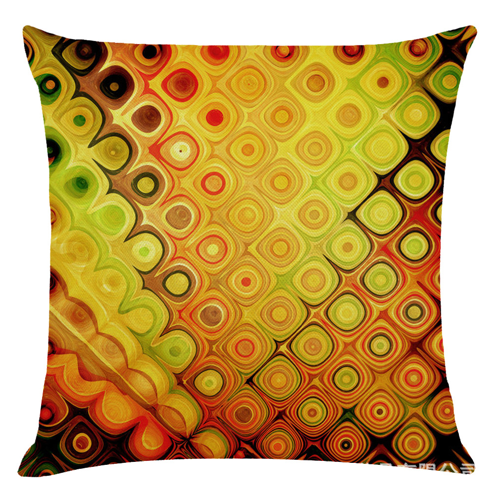 亚马逊 eBay 跨境抽象几何图案棉麻抱枕套 汽车靠垫 午睡抱枕靠垫