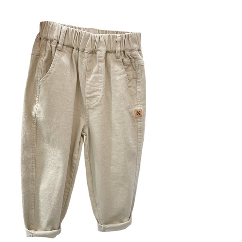 Boys Spring and Autumn Overalls  New Children's Casual Pants Medium and Large Children's Loose Autumn Boys Sports Pants