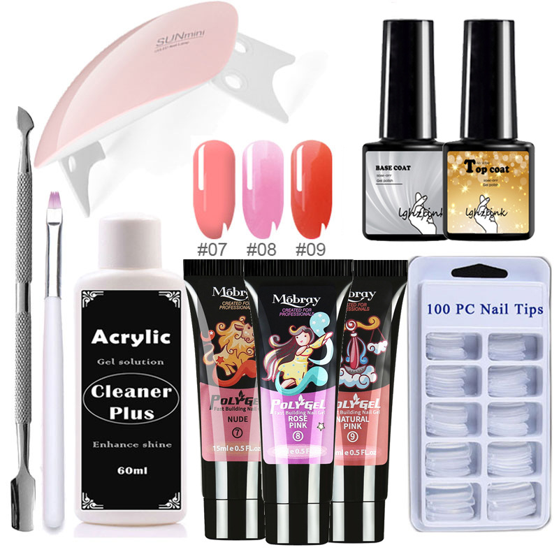 15ml uñas arte extensión pegamento traje molde de uñas cepillo de doble cabeza arte de uñas traje de pegamento de extensión de cristal esmalte de uñas traje de pegamento