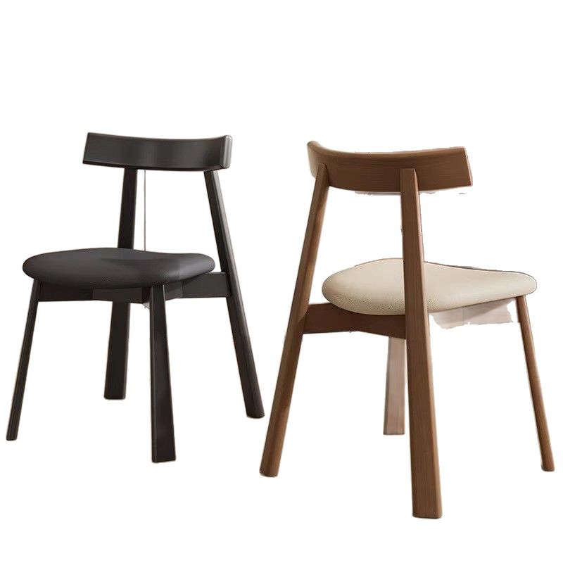 Solid Wood Dining Chair, Nordic French Style, Vintage Home Dining Chair, Simple Backrest Dining Chair, Black Paddle Restaurant Bar Chair