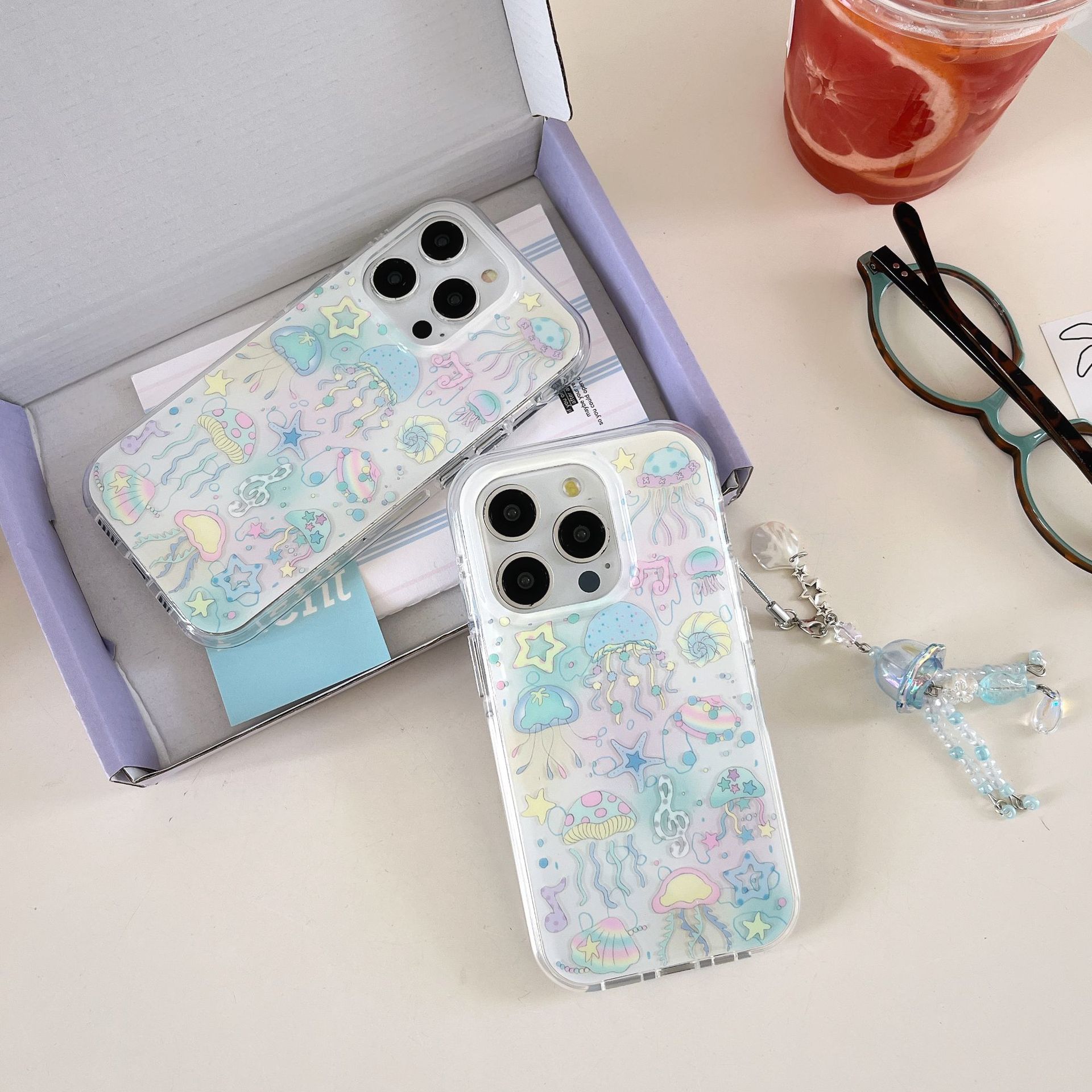 Summer dopamina medusa para Apple 16ProMax funda para teléfono móvil 15Pro Colgante 14/13 Pareja 15PM Mujer