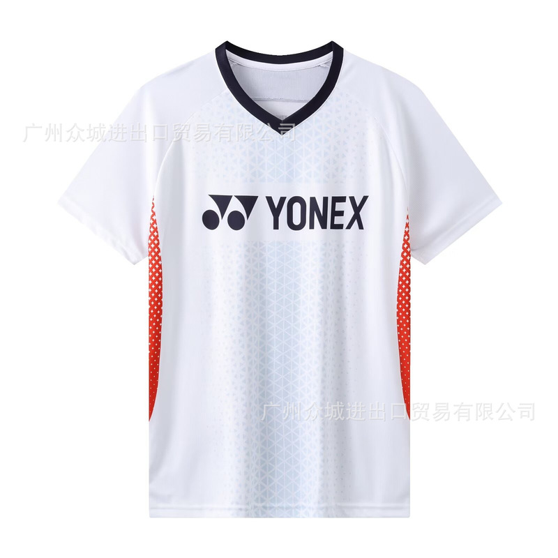 夏の新型yyバドミントン服男女半袖試合服子供通気訓練服速乾運動tシャツ印字|undefined