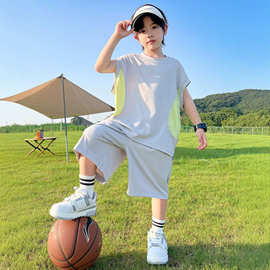 男童夏装套装2026新款儿童夏季短袖运动篮球服背心大童薄款速干潮