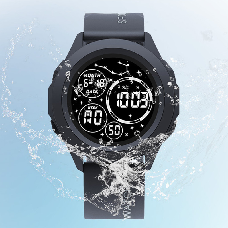 Moda clásica pantalla única reloj electrónico multifuncional deportes al aire libre impermeable luz fría hombres de negocios reloj electrónico al por mayor