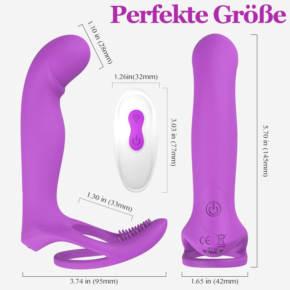Men's Vibrating Silicone Penis Ring For Prostate Massage Couples_voghion.com