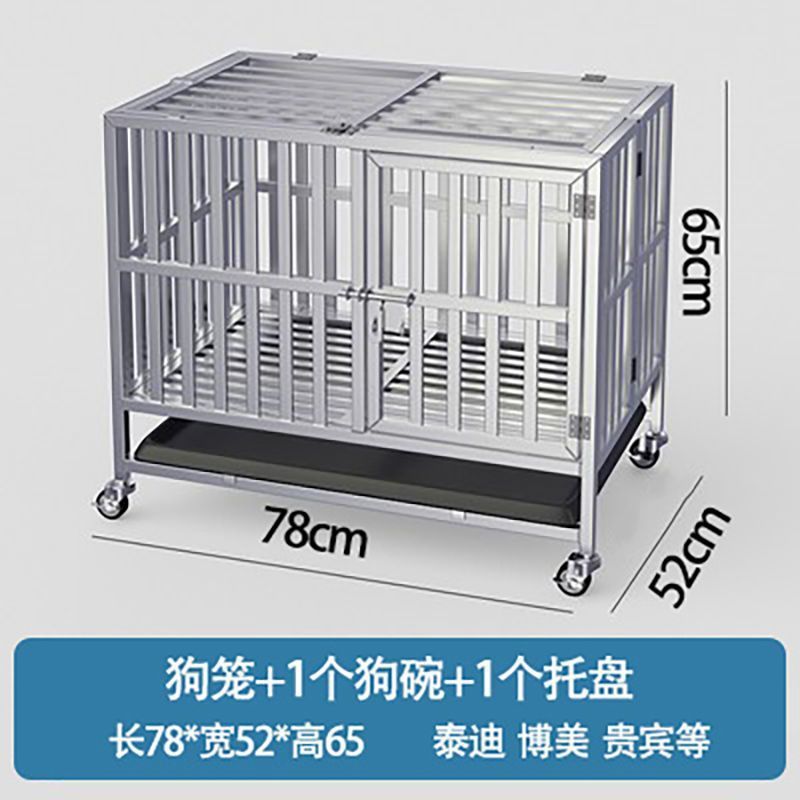 不锈钢狗笼大型犬狗笼子可折叠中型犬带厕所方管室内边牧宠物金毛|undefined