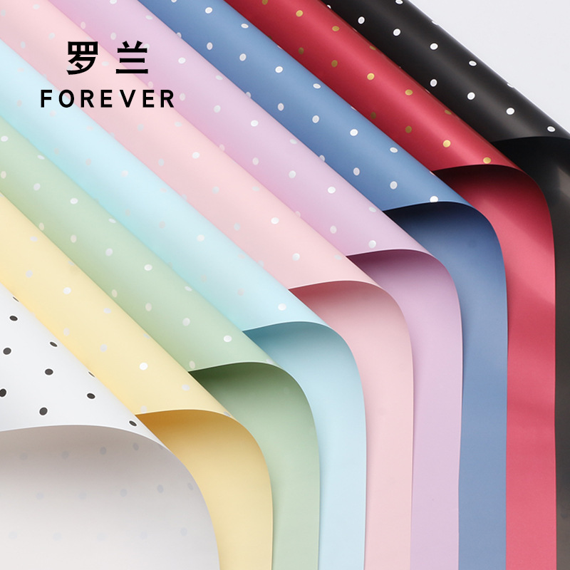 Roland Little Dots Ouya Paper Papel de envolver de flores Diy Regalo Bronceado Ramo de flores Papel de flores Material de floristería