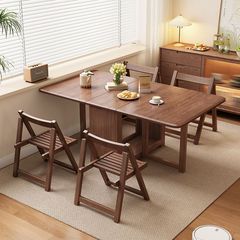 全実木折り畳み食卓家庭用小戸型食卓長方形食卓椅子折り畳み折り畳み折り畳みテーブル食事テーブル